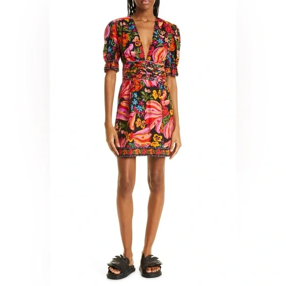 knee length dresses for ladies Farm Rio Flowerful Garden Midi Dress main image 1
